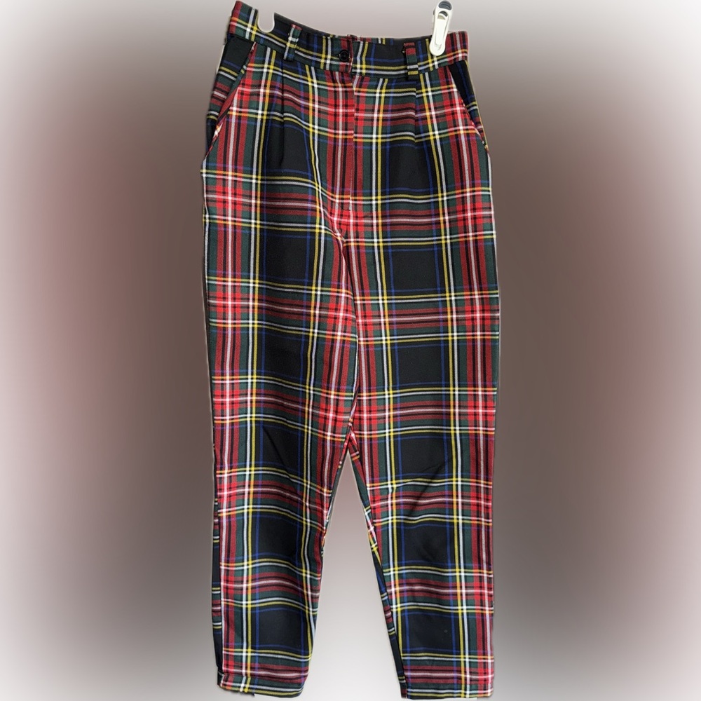 Plaid Trousers with Multicolor Pattern